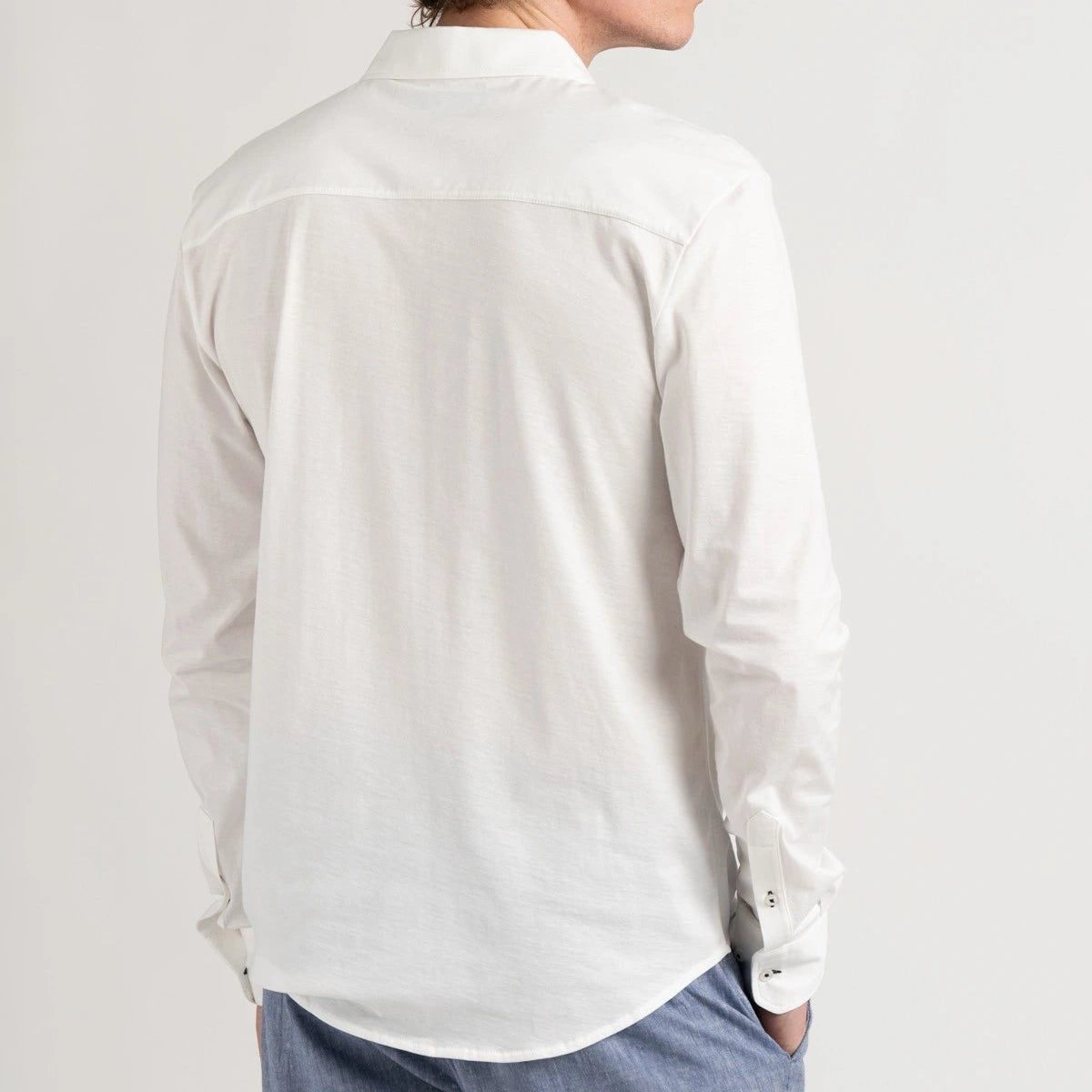 Stuart Jersey Shirt L/S: White