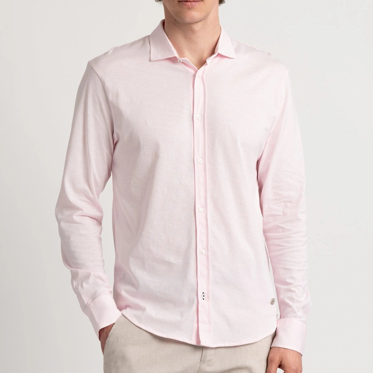Stuart Jersey Shirt L/S: Pink