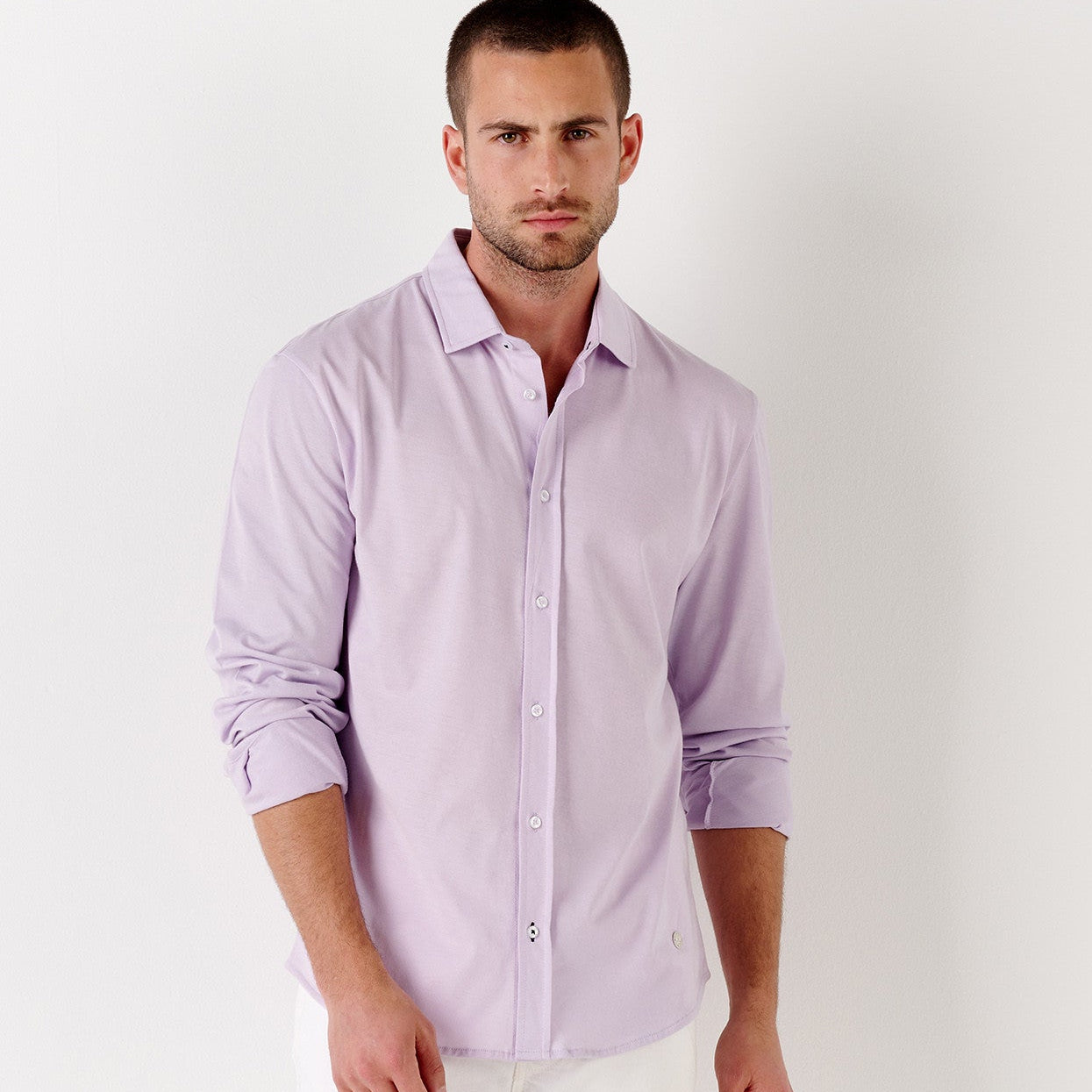 Stuart Jersey Shirt L/S: Lilac