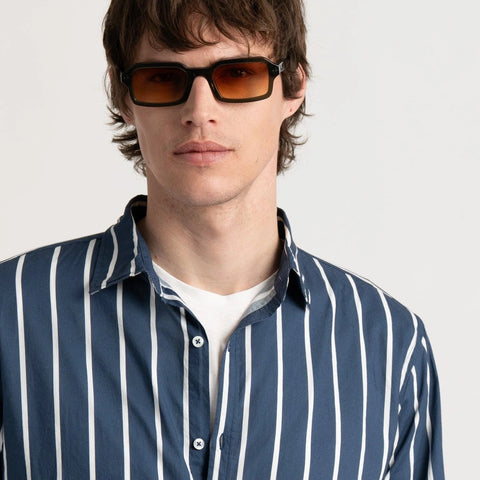Tiny Stripe Shirt L/S: Navy