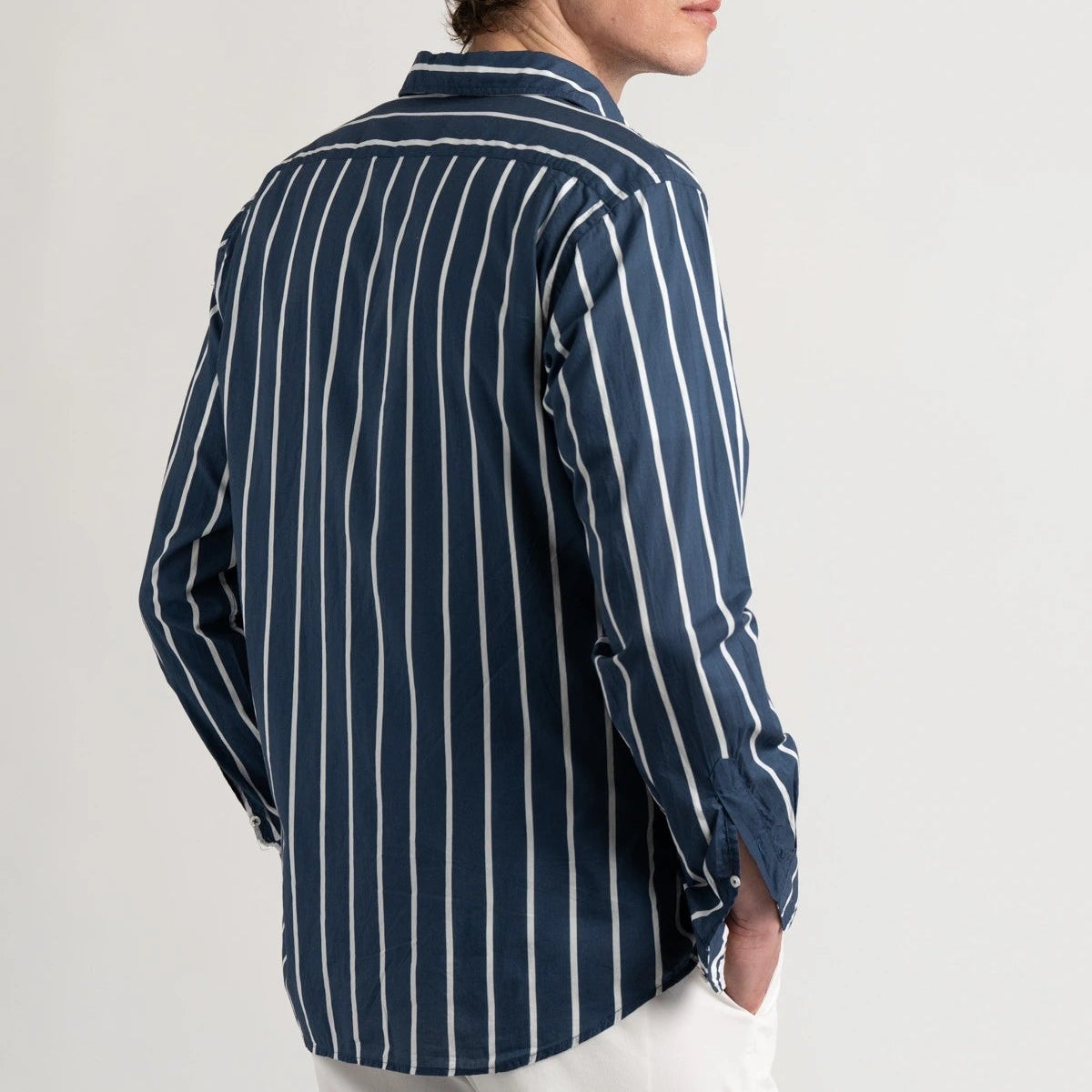 Tiny Stripe Shirt L/S: Navy