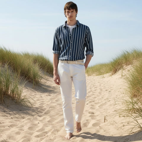 Tiny Stripe Shirt L/S: Navy