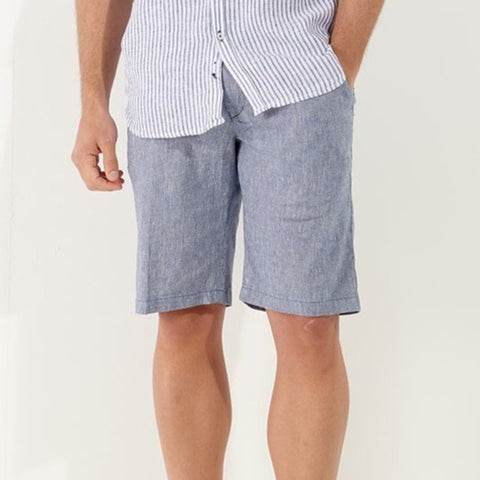 Turner Stretch Linen Short: Navy