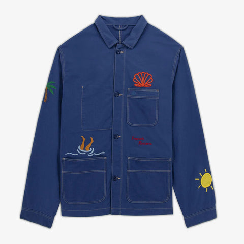 Embroidered Workers Jacket: Nation Blue