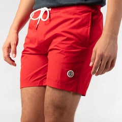 Solid Swim Short: Red