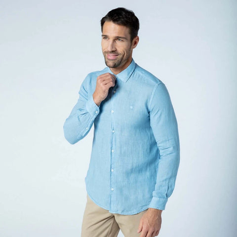 Linen Shirt L/S: Lt Blue