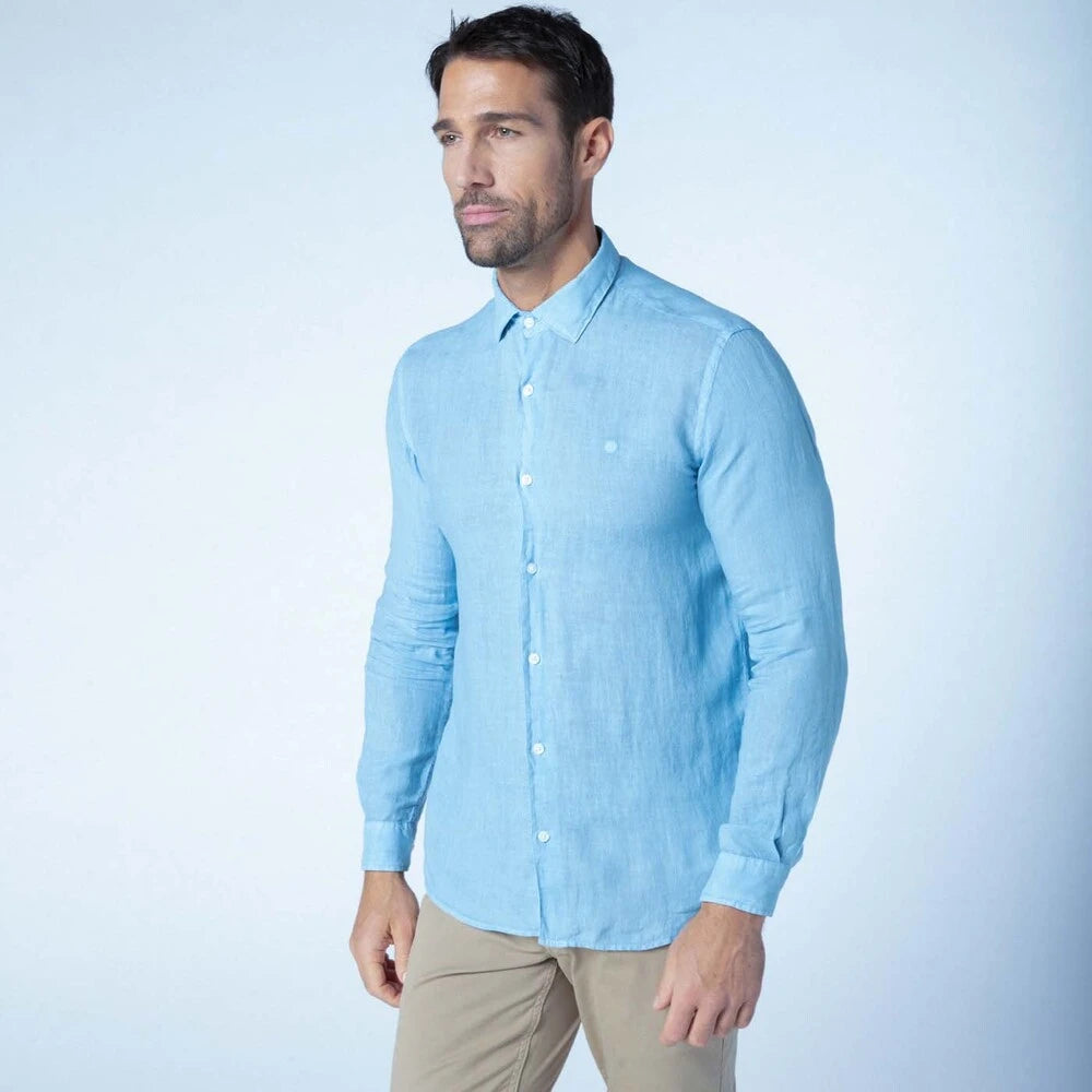 Linen Shirt L/S: Lt Blue