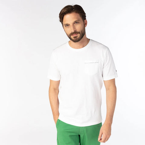 Pocket Crew Neck Slub Tee S/S: White