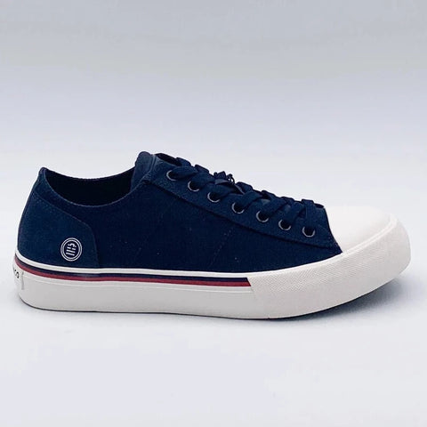"PLAY" Canvas Sneaker: Navy