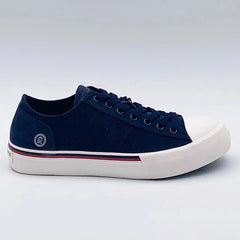 "PLAY" Canvas Sneaker: Navy