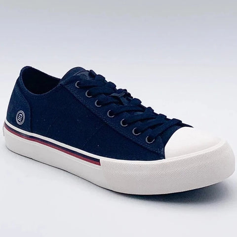 "PLAY" Canvas Sneaker: Navy