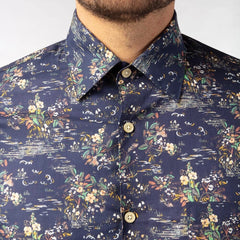 Garden Floral Shirt S/S: Dk Navy