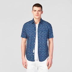 Umbrellas Print Shirt S/S: Marine