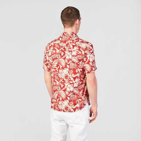 Hawaiian Print Shirt S/S: Orange