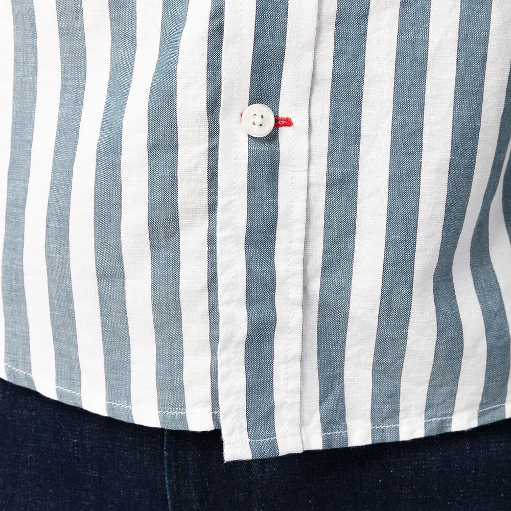 Vertical Stripe Shirt L/S: Granite & White