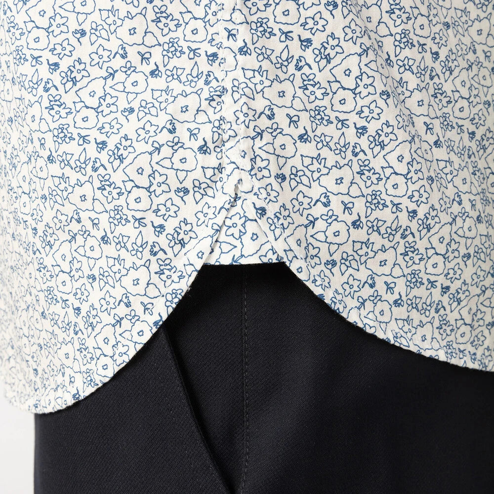 Floral Print Shirt L/S: Blue