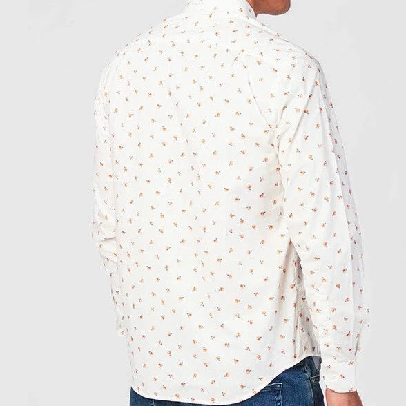 Mini Floral Print Shirt L/S: White