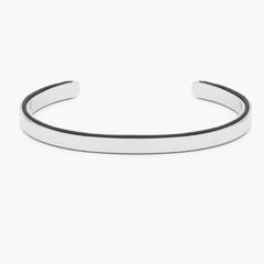 Navarch Side Cuff 6mm Bracelet ML: Navy/Silver