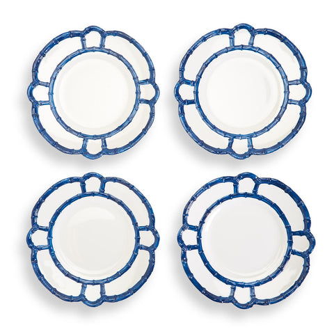 Blue Bamboo Dinner Plates: Set of 4