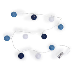Blue & White Ball String Lights