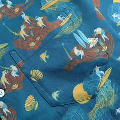 Stachio Surf Story Print Shirt S/S: Blue