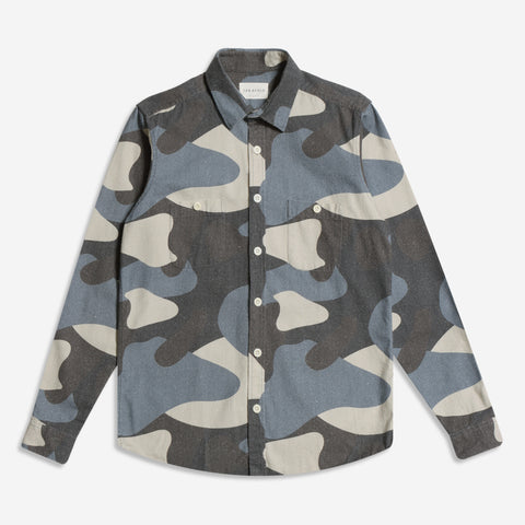 Patch Pocket Flannel Shirt L/S: Navy Camo