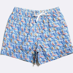 Slipstream Print Swim Trunk: Blue