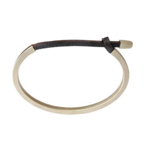 Leather & Brass Cuff:Brown