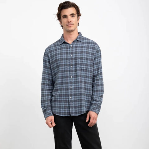 Lennox Brushed Plaid Shirt L/S: Ocean