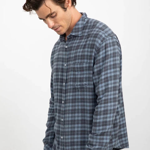 Lennox Brushed Plaid Shirt L/S: Ocean