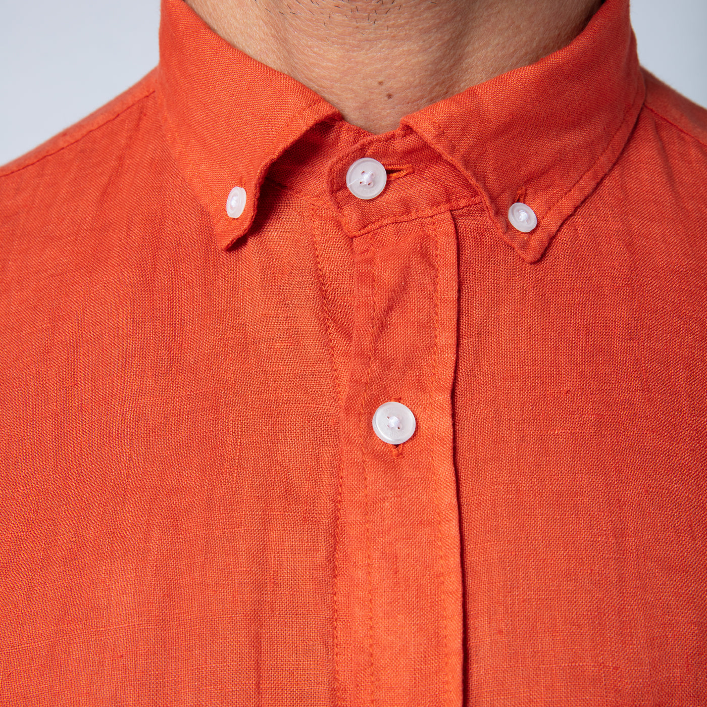 Solid Linen Shirt S/S: Apricot