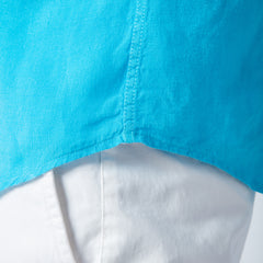 Solid Linen Shirt S/S: Turquiose