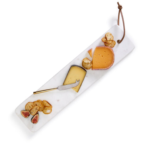 Elongated Marble Serving Tray: White