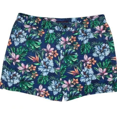 Quack Colorful Floral Swim: Navy