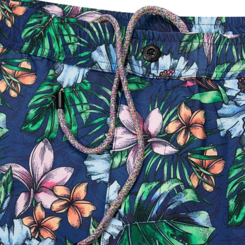 Quack Colorful Floral Swim: Navy