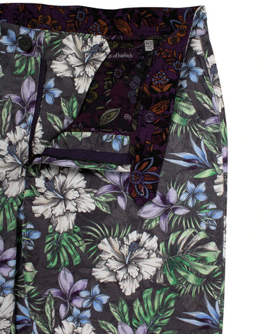 Jack Colorful Floral Pant: Black