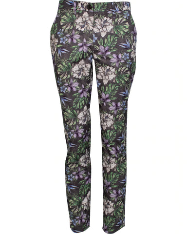 Jack Colorful Floral Pant: Black