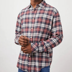 Lennox Brushed Plaid Shirt L/S: Red Shadow