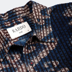 Martand Printed Corduroy Shirt L/S: Navy