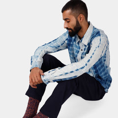 Chintan Shibori Pattern Shirt L/S: Indigo