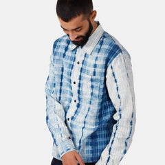 Chintan Shibori Pattern Shirt L/S: Indigo