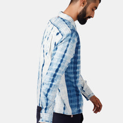 Chintan Shibori Pattern Shirt L/S: Indigo