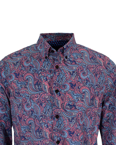 Mitchell Paisley Shirt L/S: Strawberry