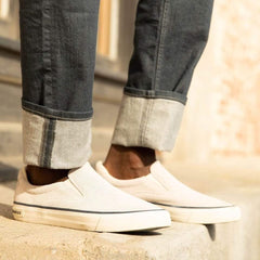 Hawthorne Suede Slip On: Ecru