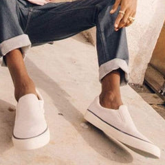 Hawthorne Suede Slip On: Ecru