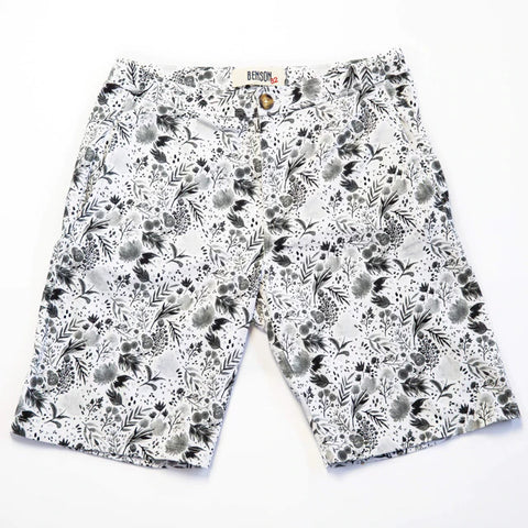 Eagle Print Stretch Short: White