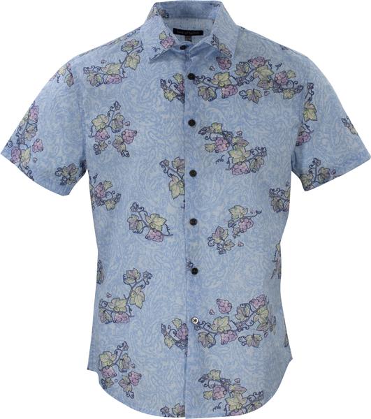Scott Paisley Vines Shirt S/S: Blue