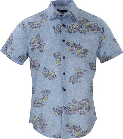 Scott Paisley Vines Shirt S/S: Blue