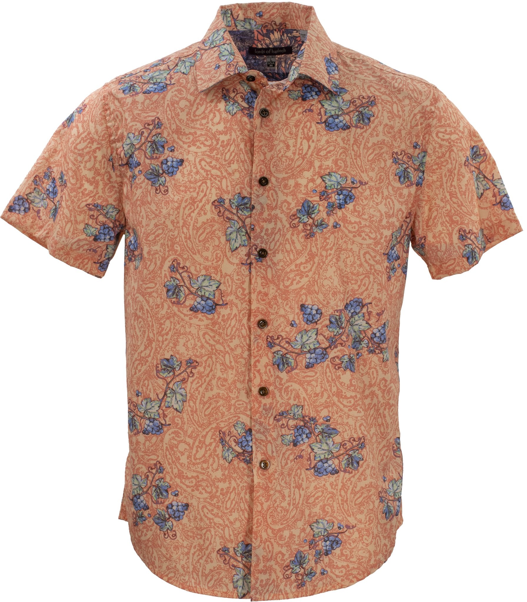 Scott Paisley Vines Shirt S/S: Peach