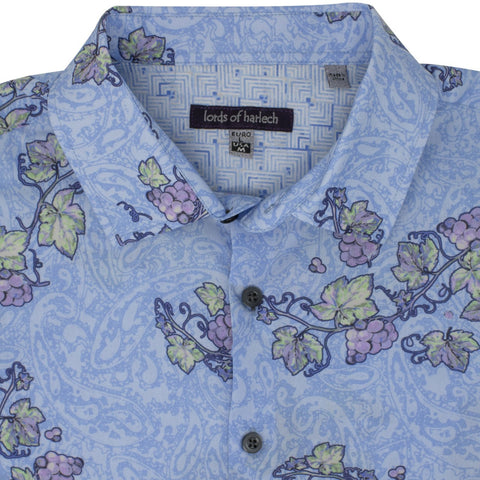 Scott Paisley Vines Shirt S/S: Blue